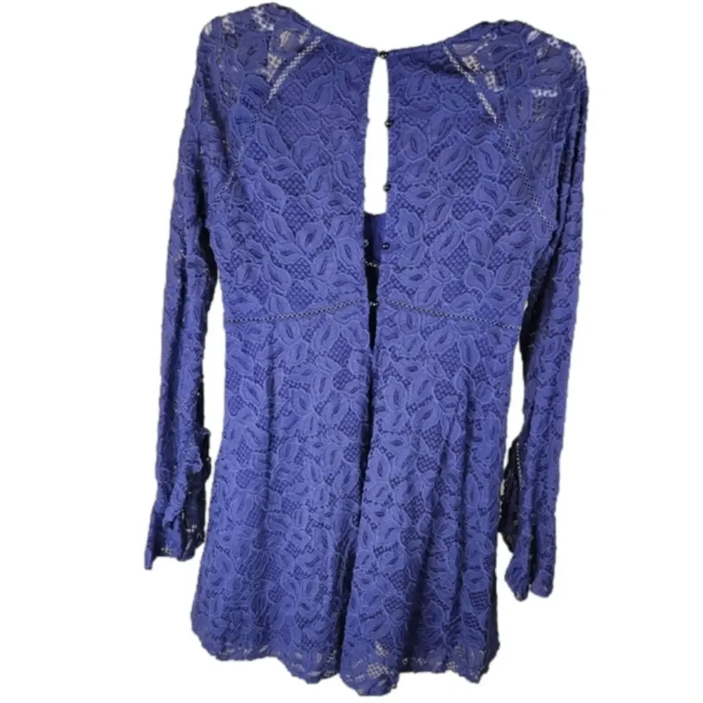 Free People Mineral Purple Blue Skies Lace Babydoll Dress Size Medium